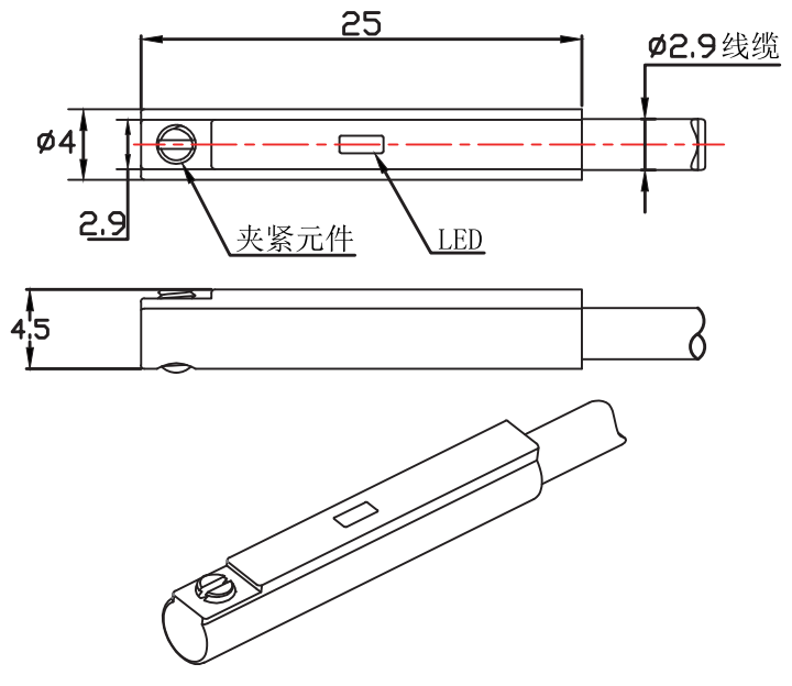 宜科磁感应传感器：MCS-CS1-OP6L产品(图3)