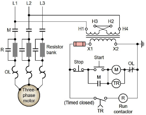 电机电阻启动的工作原理图及电机启动操作步骤
