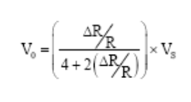 压阻式压力传感器技术电阻设计变化的输出电压等式(图4)