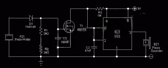 压力传感器报警电路原理图线路连接方式(图1)
