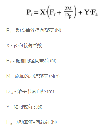 如何计算交叉滚子轴承的使用寿命(各种载荷类型)(图4)