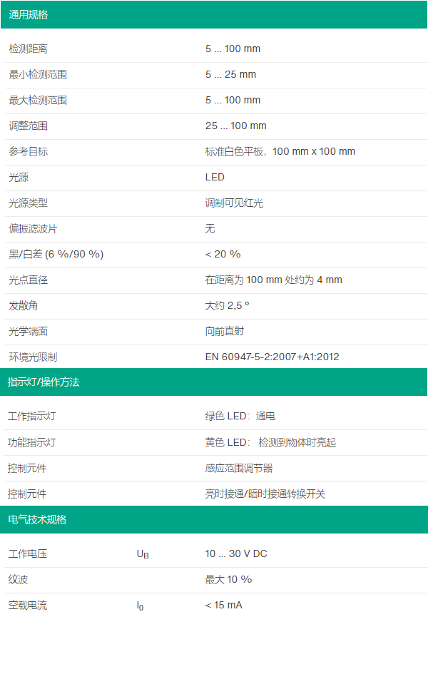 漫反射型光电传感器ML100-8-H-100-RT/102/115(图2)