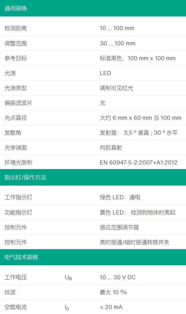 聚焦型光电传感器ML100-8-HGU-100-RT/102/115/162(图2)