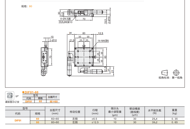 超薄型DIF01手动位移滑台(图5)