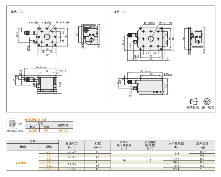 高精度DJWO1/DJWO3/DJW11手动位移台(图5)
