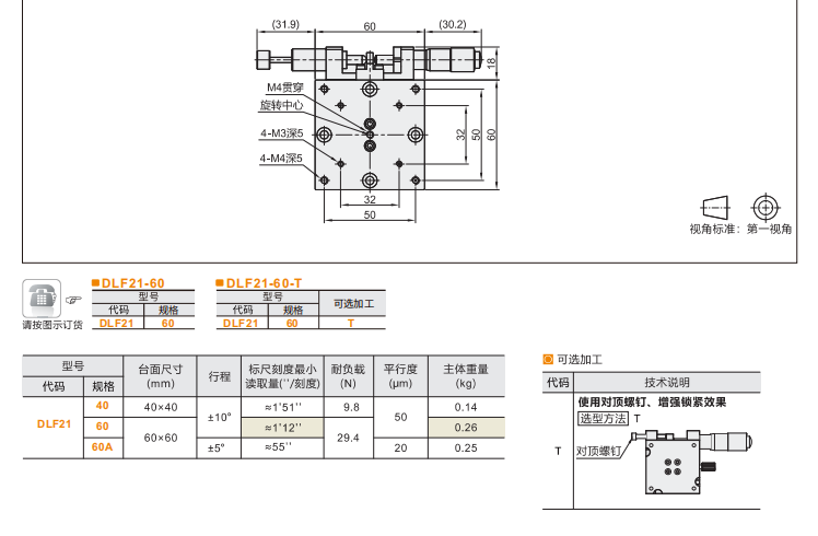360°手动调节千分尺进给DLF01/DLF11/DLF21手动位移滑台(图7)