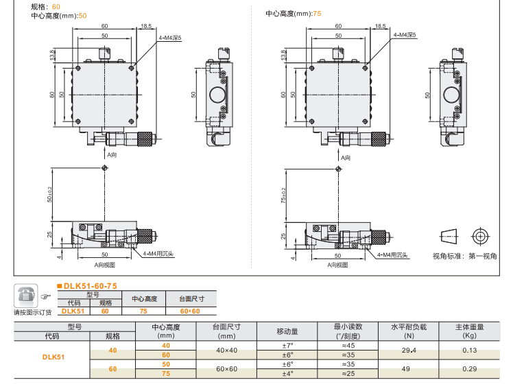 千分尺进给型DLK51手动位移滑台(图4)