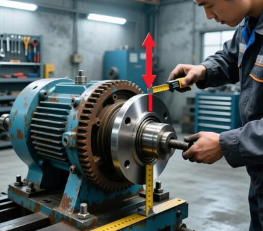 减速机齿轮箱与电机法兰如何改造对齐找平?(图1) 减速机齿轮箱与电机法兰如何改造对齐找平?(图1)