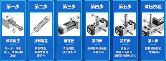 手动换向阀弹簧失效更换维修方法(图2) 手动换向阀弹簧失效更换维修方法(图2)