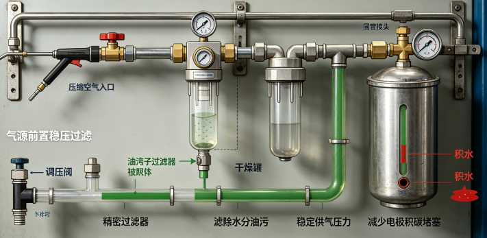 等离子体发生器流水线安装气路排布要点(图1) 等离子体发生器流水线安装气路排布要点(图1)