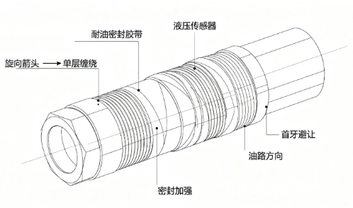 液压传感器螺纹接口防渗漏安装细节(图2) 液压传感器螺纹接口防渗漏安装细节(图2)