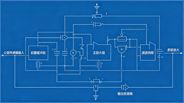 心音传感器低频信号放大电路调试(图1) 心音传感器低频信号放大电路调试(图1)