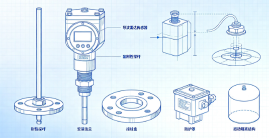 搅拌设备工况物位传感器减振安装设计(图1) 搅拌设备工况物位传感器减振安装设计(图1)