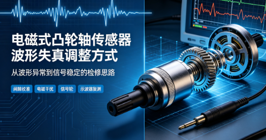 电磁式凸轮轴传感器,波形失真调整方式(图1) 电磁式凸轮轴传感器,波形失真调整方式(图1)
