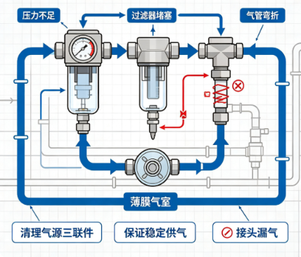 气动薄膜单座调节阀动作卡顿是什么原因(图1) 气动薄膜单座调节阀动作卡顿是什么原因(图1)