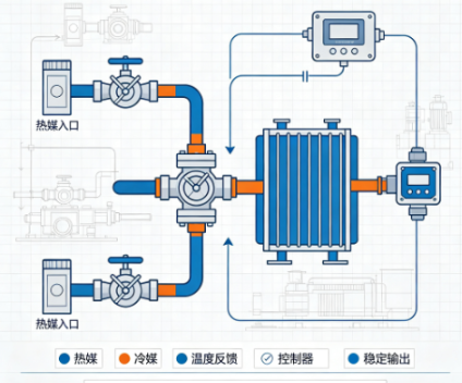 气动三通阀定位器调试,实现回路精准控温(图1) 气动三通阀定位器调试,实现回路精准控温(图1)