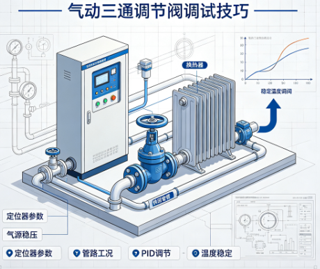 换热站恒温控温优化，气动三通调节阀调试技巧(图1)