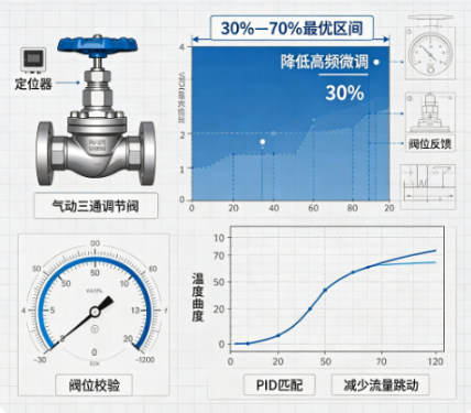 热水循环系统流量失衡,气动三通调节阀改善方案(图1) 热水循环系统流量失衡,气动三通调节阀改善方案(图1)