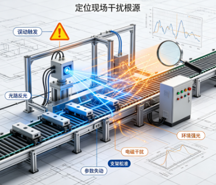 方型光电传感器误触发，定位现场干扰根源(图1)