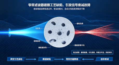 窄带滤波器镀膜工艺缺陷，引发信号衰减故障(图1)