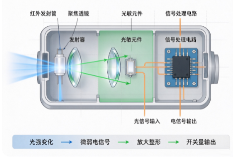 光电传感器光电转换原理,工业检测信号输出解析(图1) 光电传感器光电转换原理,工业检测信号输出解析(图1)