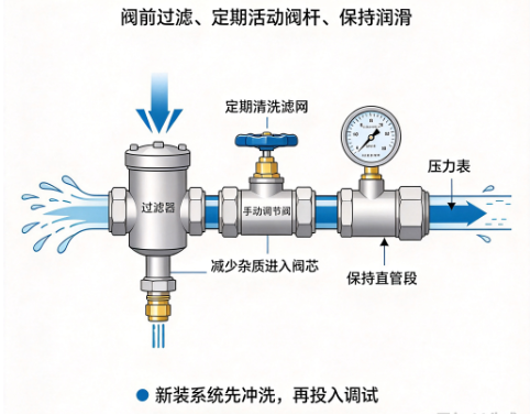 手动调节阀卡滞原因分析及现场处理办法(图1)