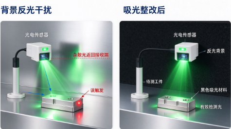 反射型光电传感器误触发故障排查方法(图1) 反射型光电传感器误触发故障排查方法(图1)